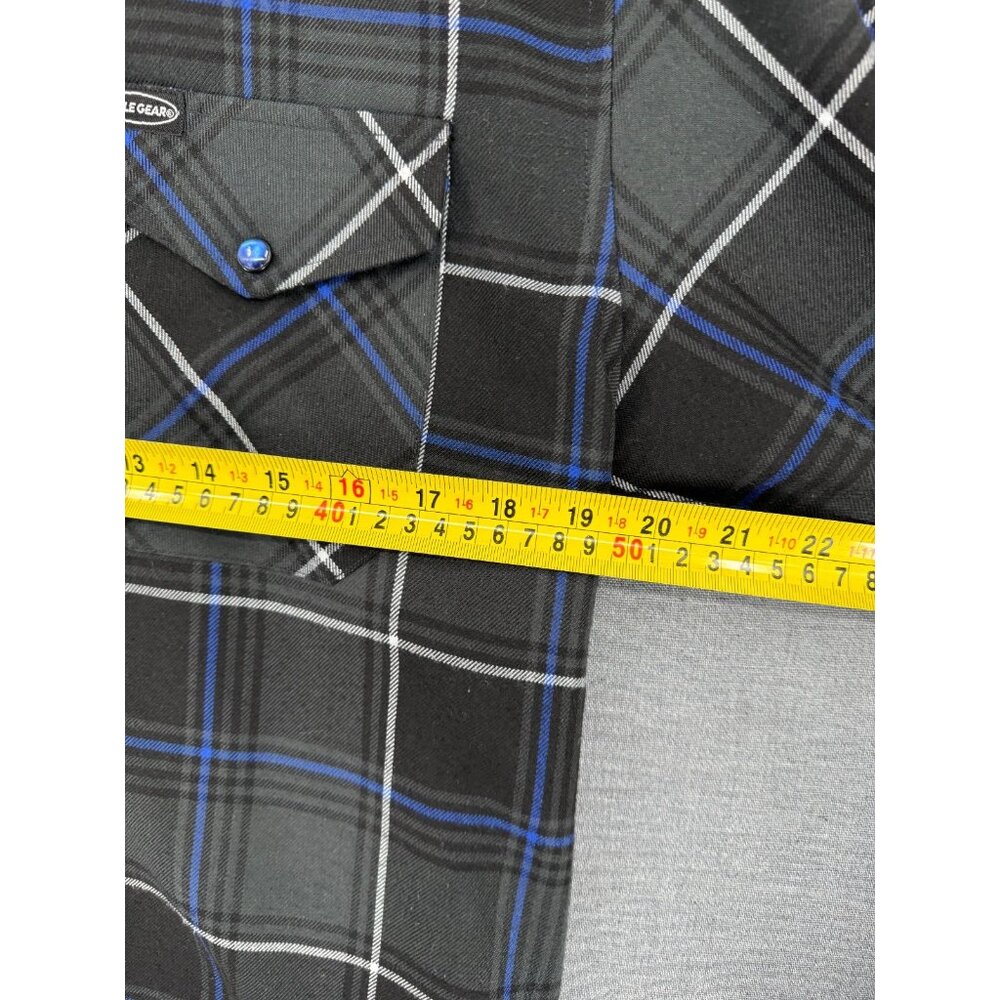 Dixxon Cycle Gear Medium Black Plaid Flannel Long Sleeve Shirt Mens M - Picture 4 of 5